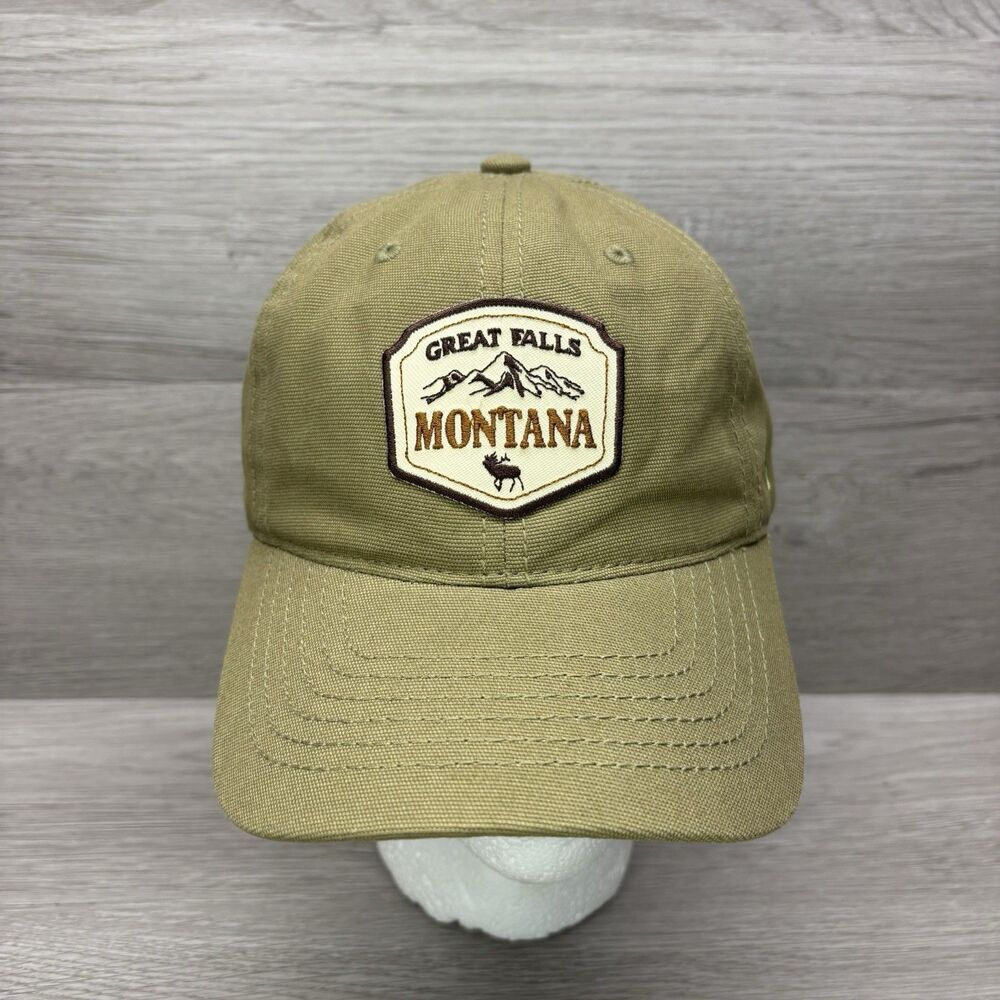 Great Falls Montana Zephyr Dad Cap Hat Olive Green Adjustable Patch Outdoor